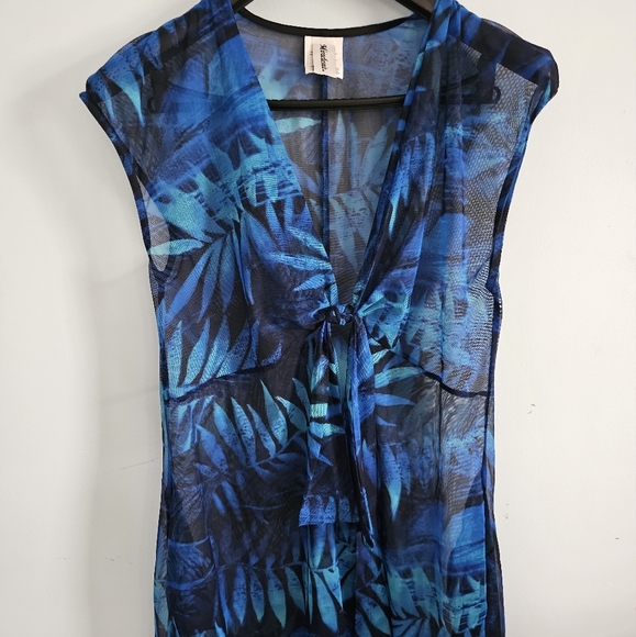 Miraclesuit Vibrant Blue Mesh Top - Picture 1 of 3